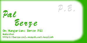 pal berze business card